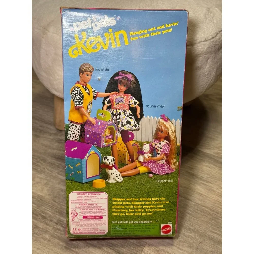 Vintage Mattel Barbie Kevin Pet Pals Boy Doll‎ 1991 Puppy Figure NIB.